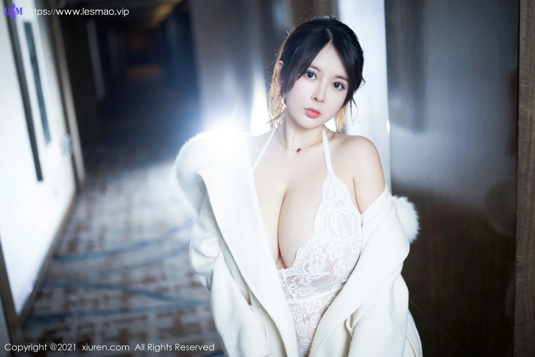 XiuRen 秀人 No.3121  奶油妹妹 白色镂空内衣蕾丝袜 - 7