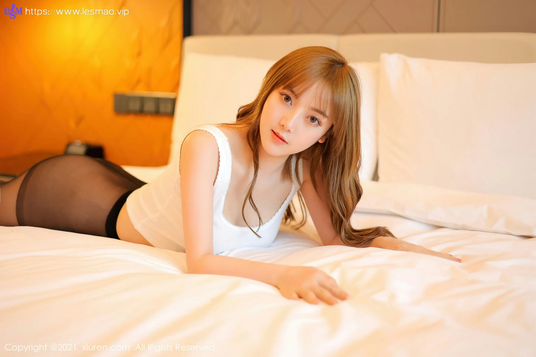 XiuRen 秀人 No.4106 白色吊带与魅惑黑色 豆瓣酱 性感写真22 - 4