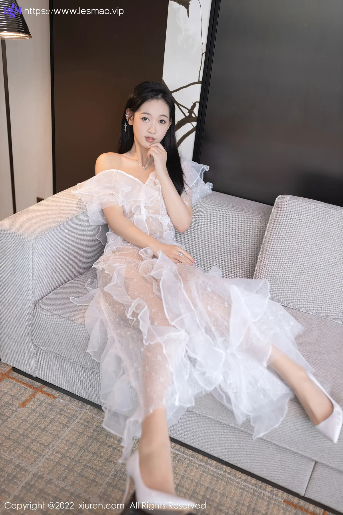 XiuRen 秀人 No.5380 唐安琪 白纱透视 - 7
