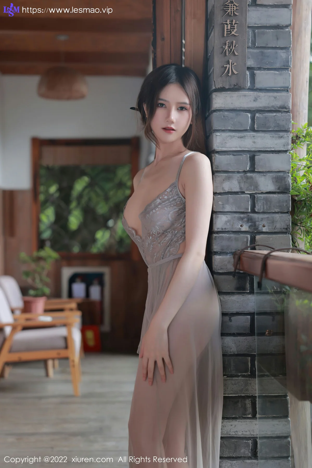 XiuRen 秀人 No.5660 古月小同学 浅色薄纱吊带长裙性感写真3 - 3