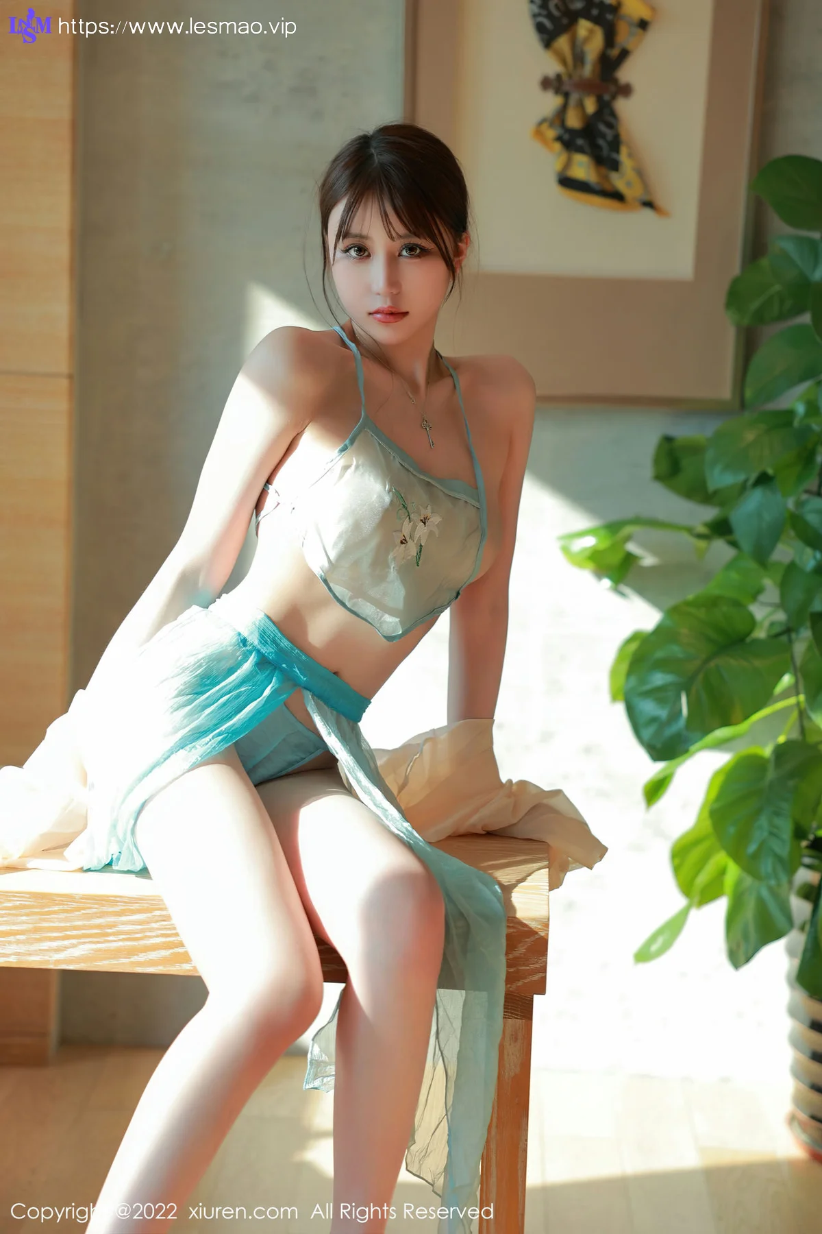 XiuRen 秀人 No.5679 tina_甜仔 若隐若现肚兜香格里拉旅拍 - 3