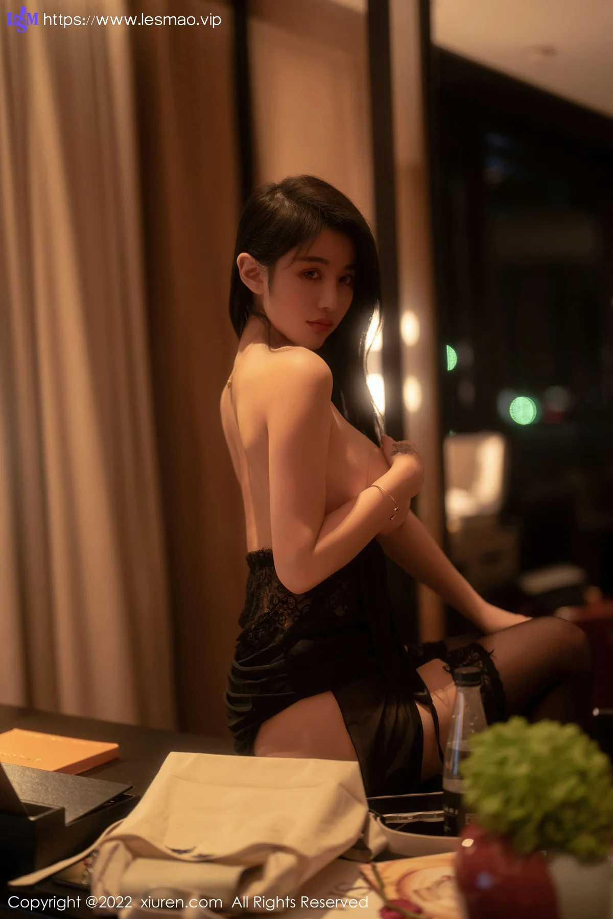 XiuRen 秀人 No.5722 美七 Mia 黑色网纱连衣裙西双版纳旅拍 - 5