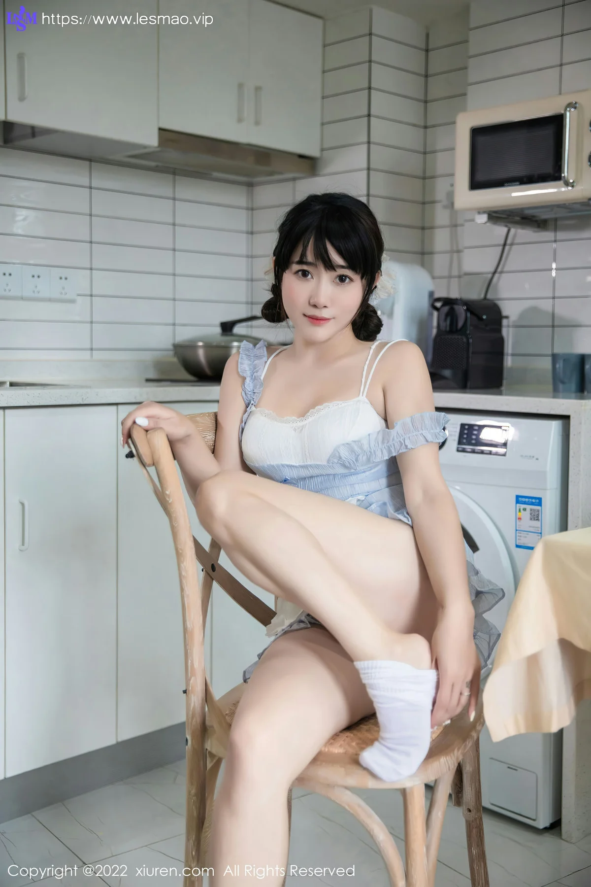 XiuRen 秀人 No.5834 严利娅Yuliya 浅蓝色女仆性感写真 - 10