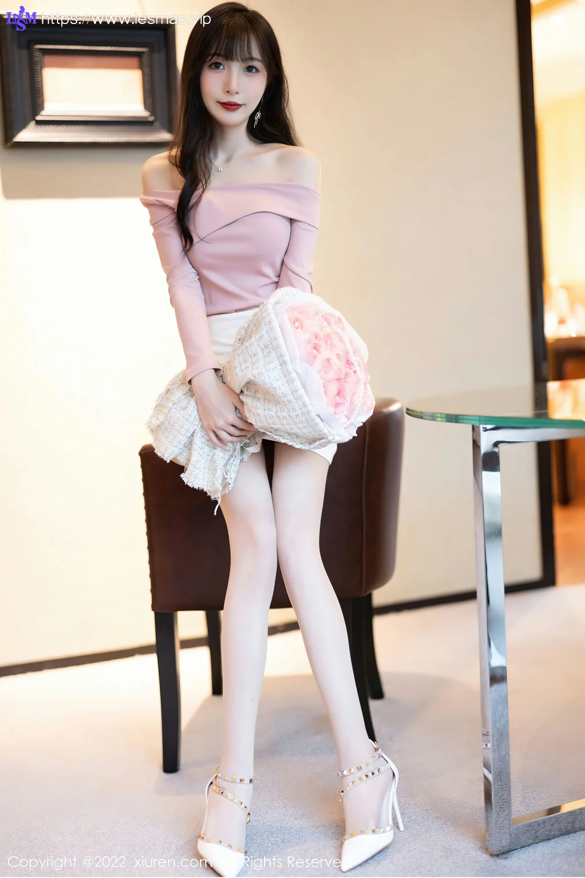XiuRen 秀人 No.5934 林星阑 粉白色蕾丝内衣性感写真 - 6