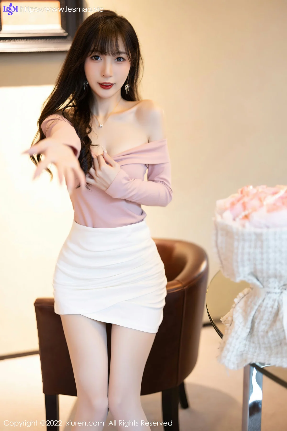 XiuRen 秀人 No.5934 林星阑 粉白色蕾丝内衣性感写真 - 1