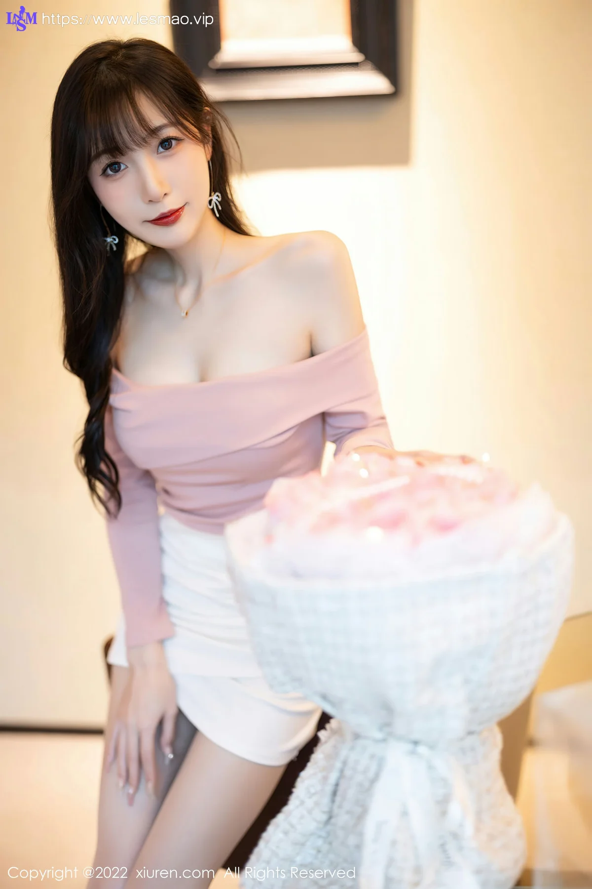 XiuRen 秀人 No.5934 林星阑 粉白色蕾丝内衣性感写真 - 2