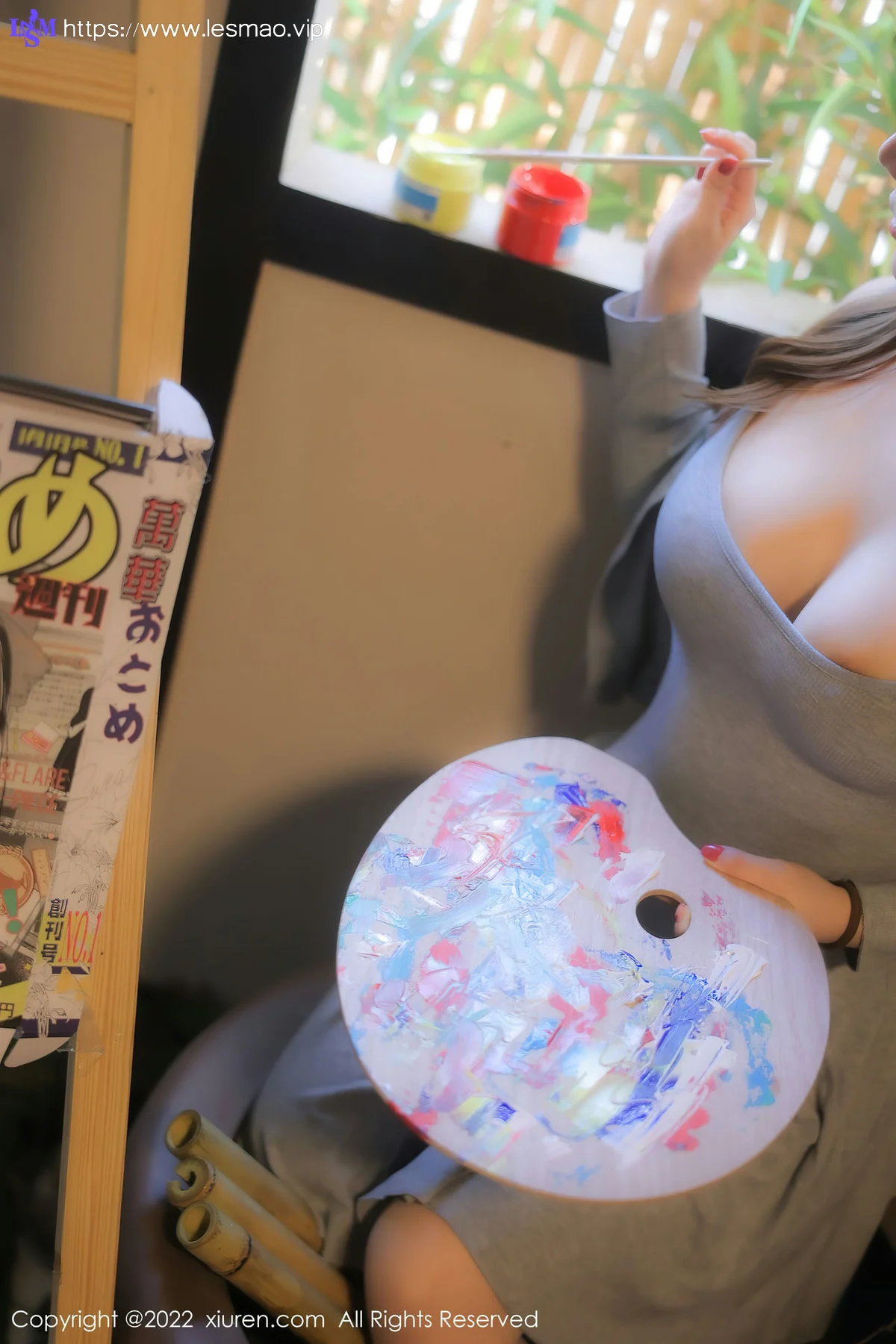 XiuRen 秀人 No.5943 豆瓣酱 绘画主题拍摄性感写真 - 4