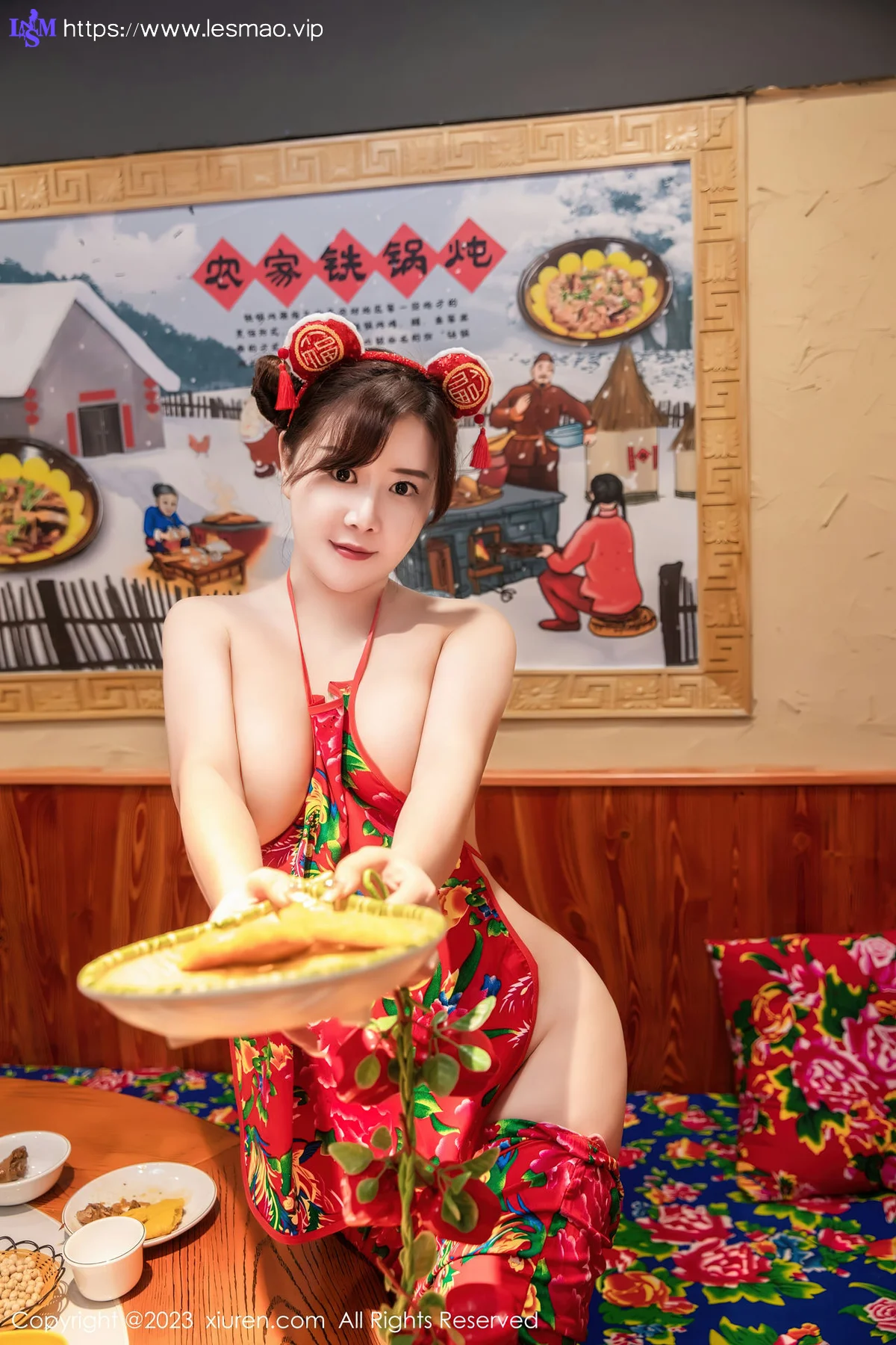 XiuRen 秀人 No.6121 王婉悠Queen 东北大花布布兜写真 - 6