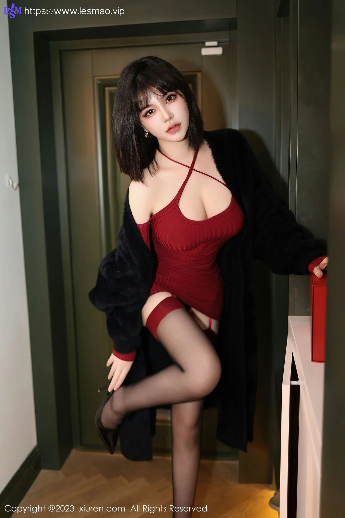 XiuRen 秀人 No.6144 桃桃子_ 黑色蕾丝内衣写真 - 6