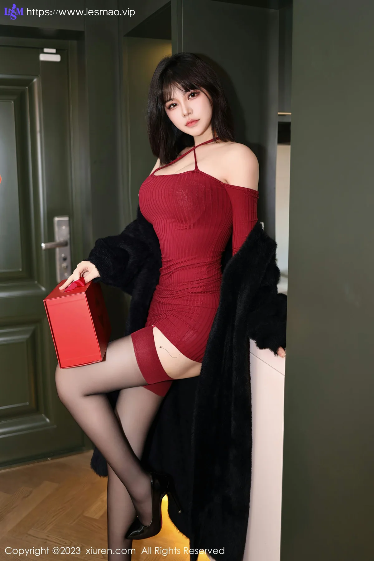 XiuRen 秀人 No.6144 桃桃子_ 黑色蕾丝内衣写真 - 8