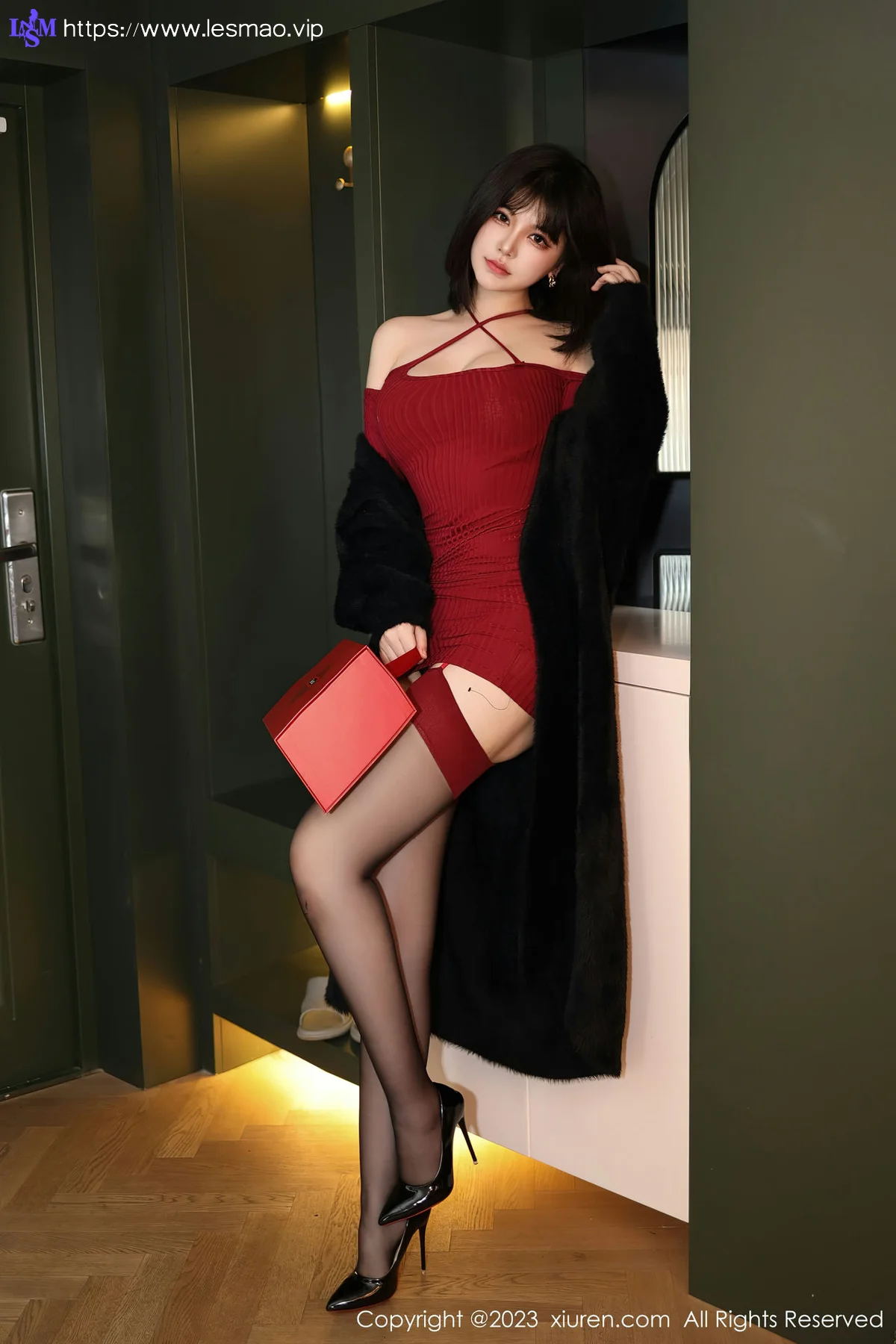 XiuRen 秀人 No.6144 桃桃子_ 黑色蕾丝内衣写真 - 9