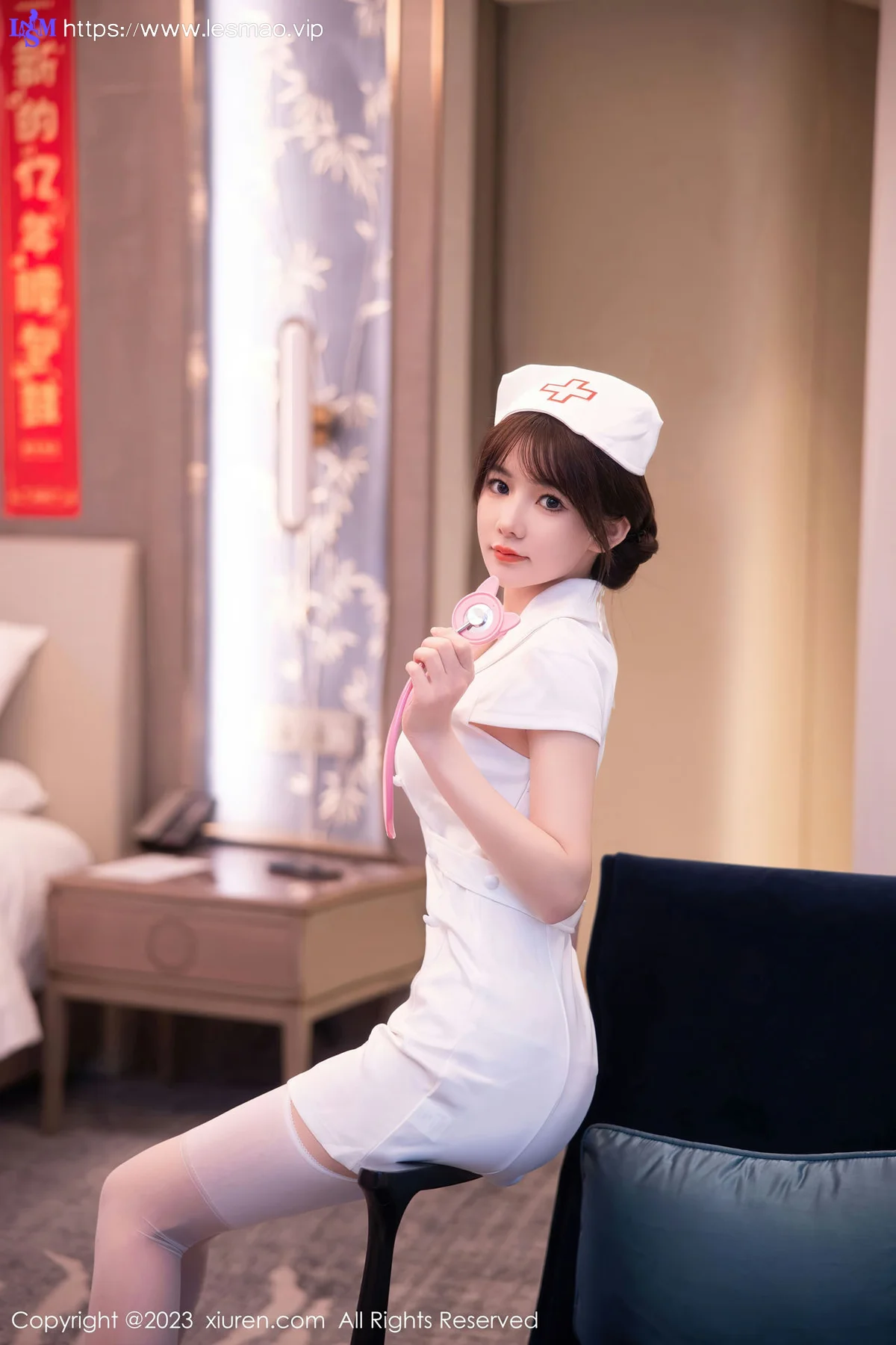 XiuRen 秀人 No.6221 婠婠么 白色情趣护士性感写真 - 5