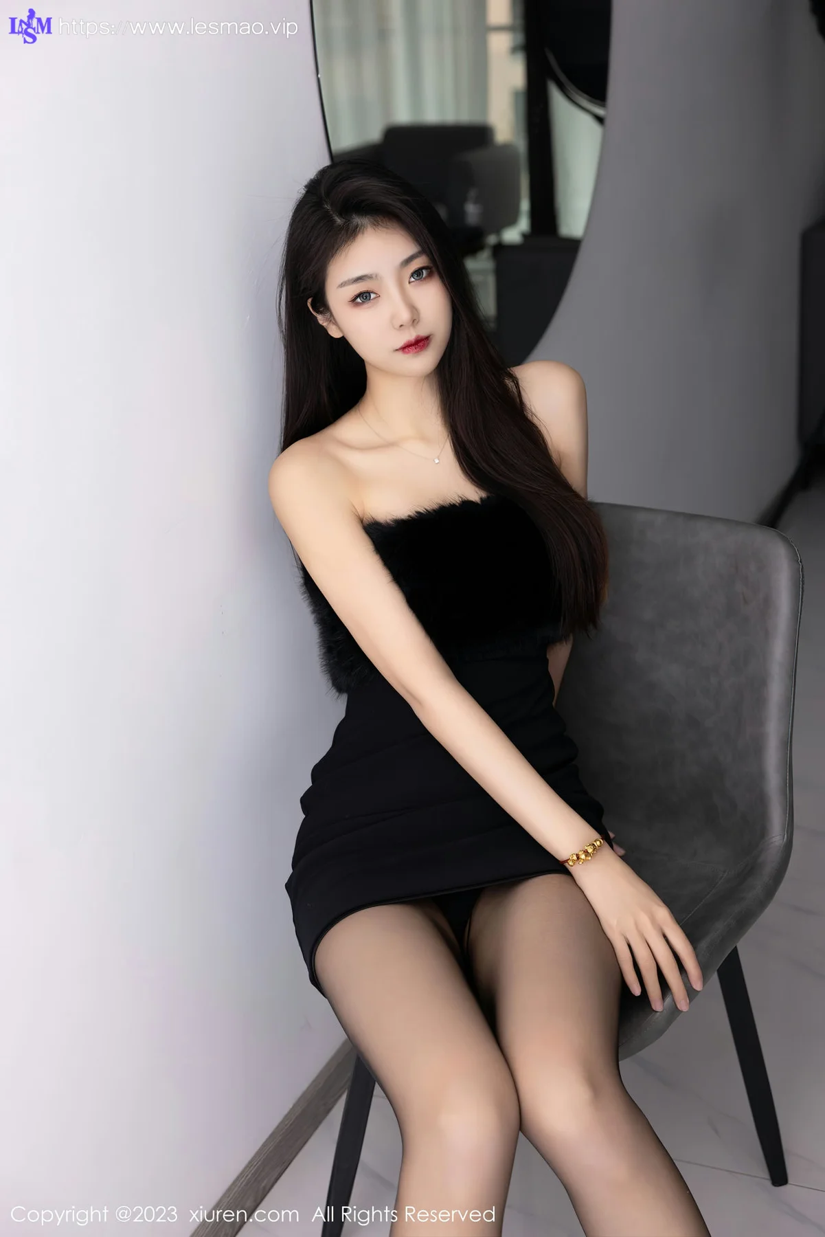 XiuRen 秀人 No.6275 小蛮妖 黑色露肩连衣短裙内衣美腿私房 - 3