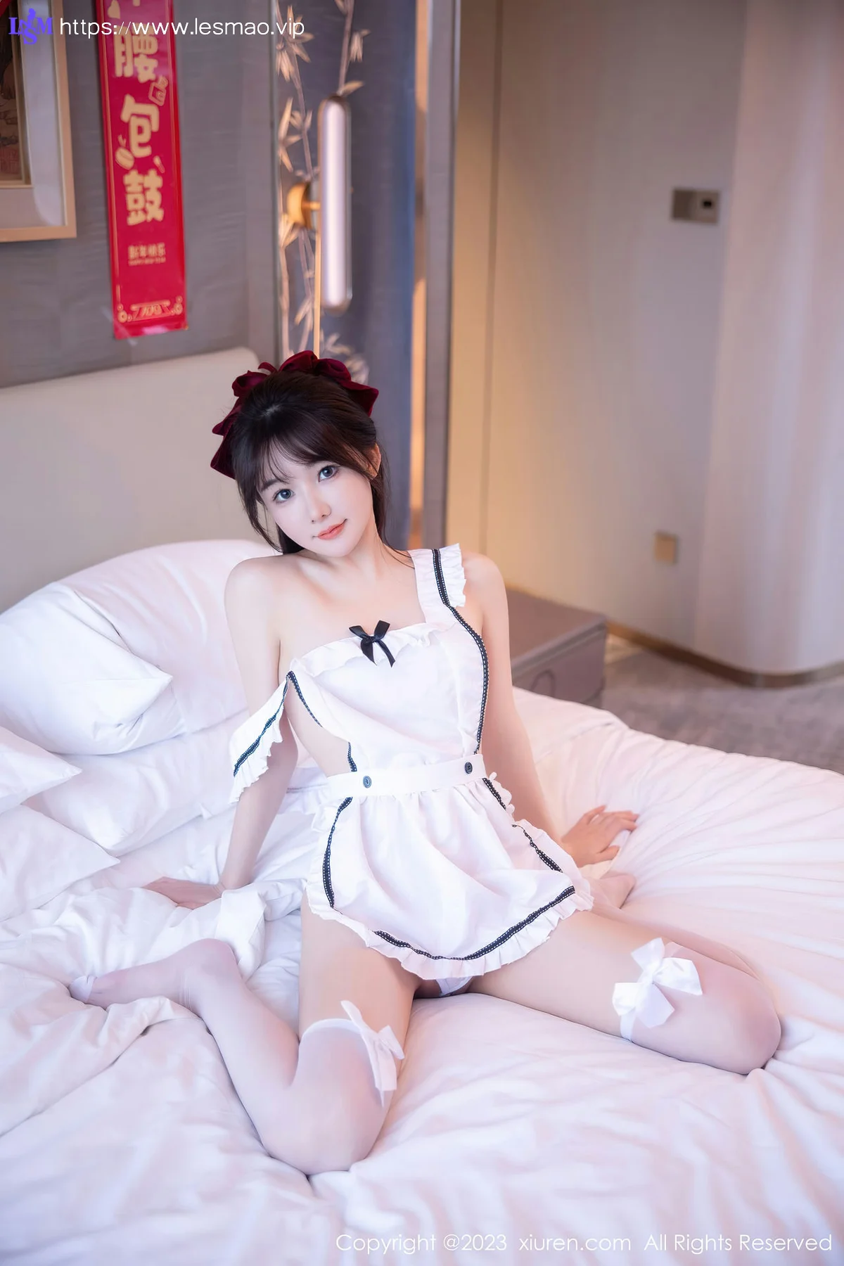 XiuRen 秀人 No.6299 婠婠么 白色女仆性感写真 - 8