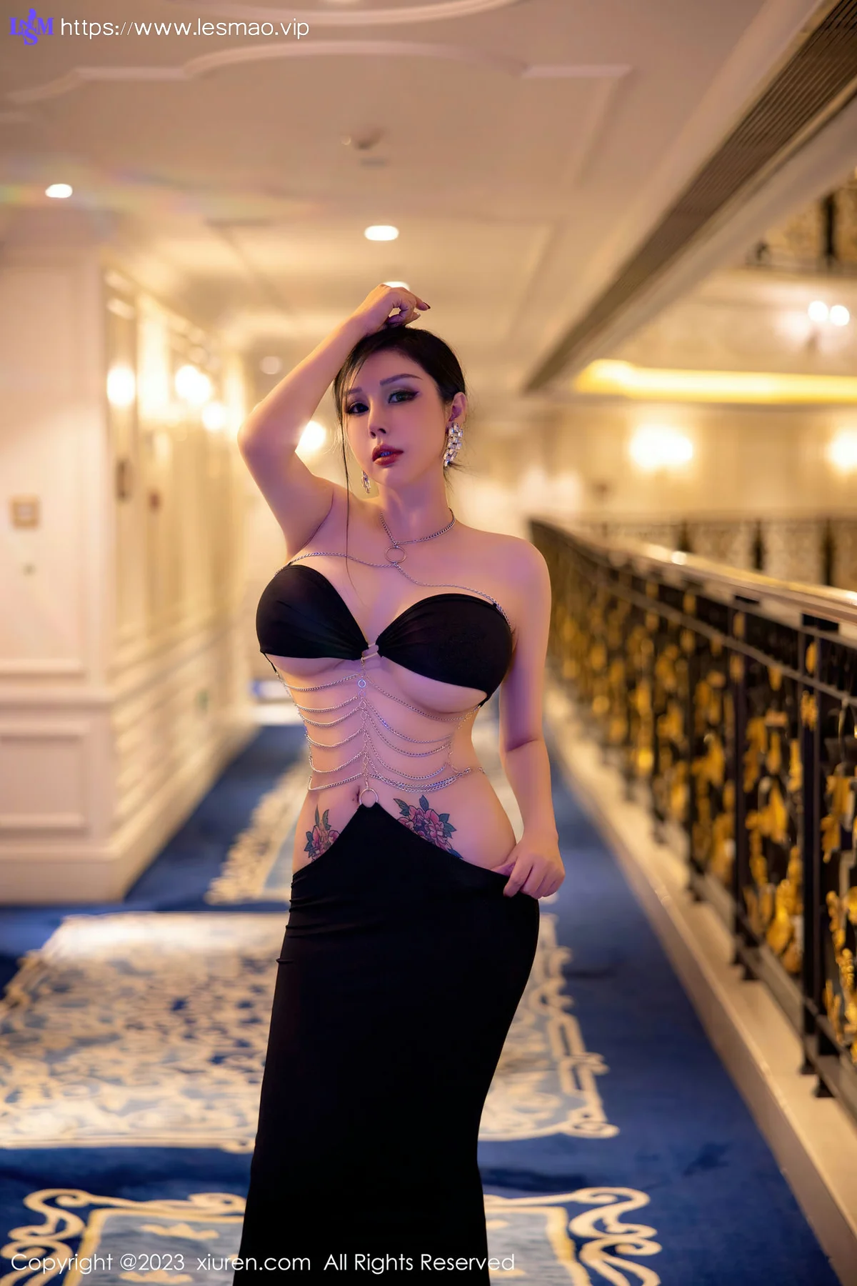 XiuRen 秀人 No.6304 田冰冰 黑色长裙性感写真 - 5