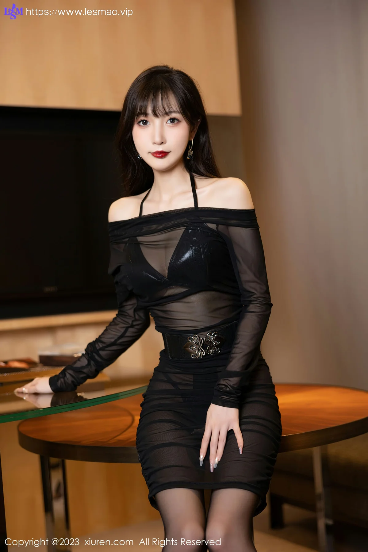 XiuRen 秀人 No.6307 林星阑 轻透网纱连衣短裙性感写真3 - 2
