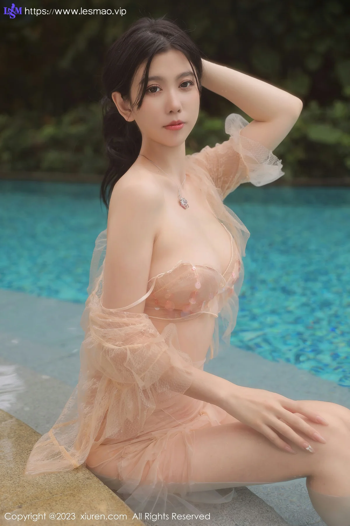 XiuRen 秀人 No.6370 李雅柔182CM 泳池场景拍摄雪峰美臀泰国旅拍33 - 5
