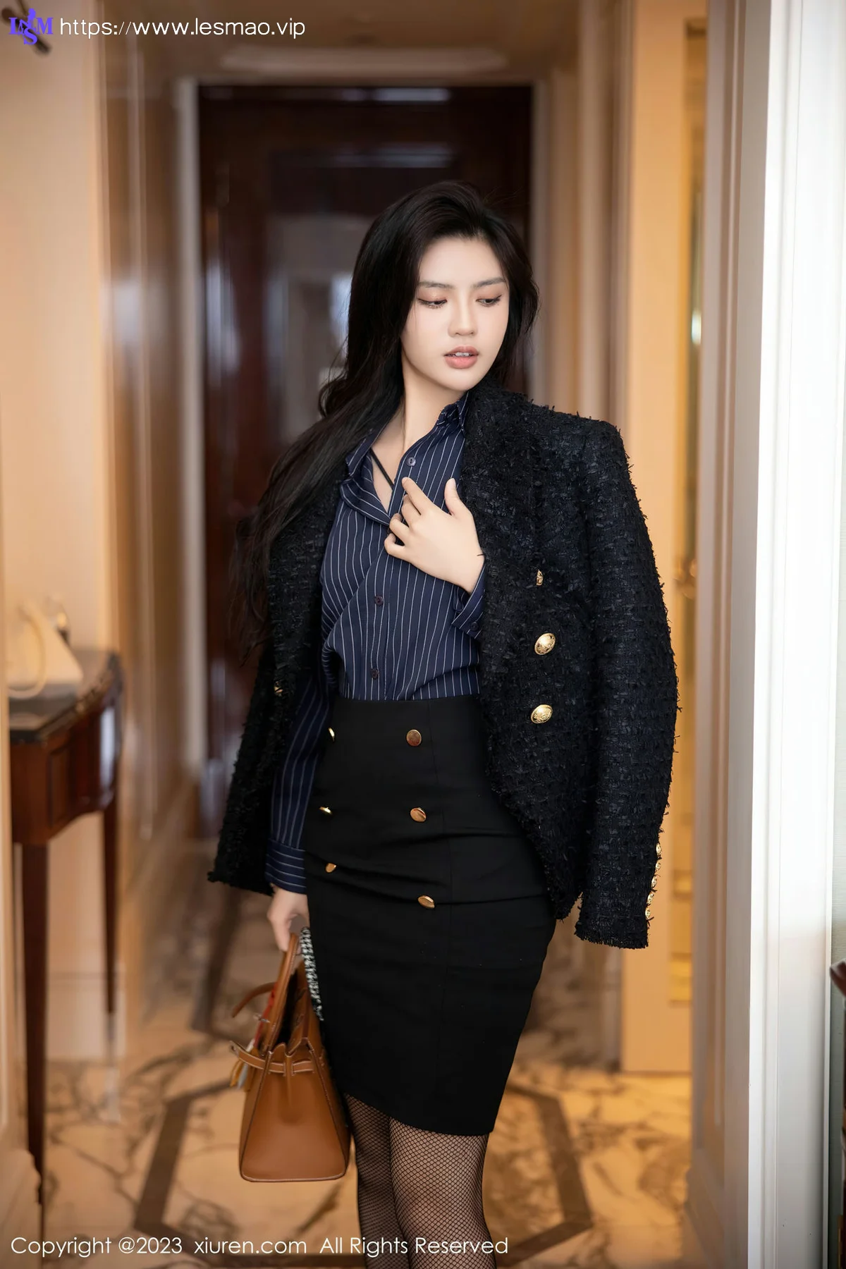 XiuRen 秀人 No.6391 浅浅Danny 深蓝色制服性感写真3 - 5