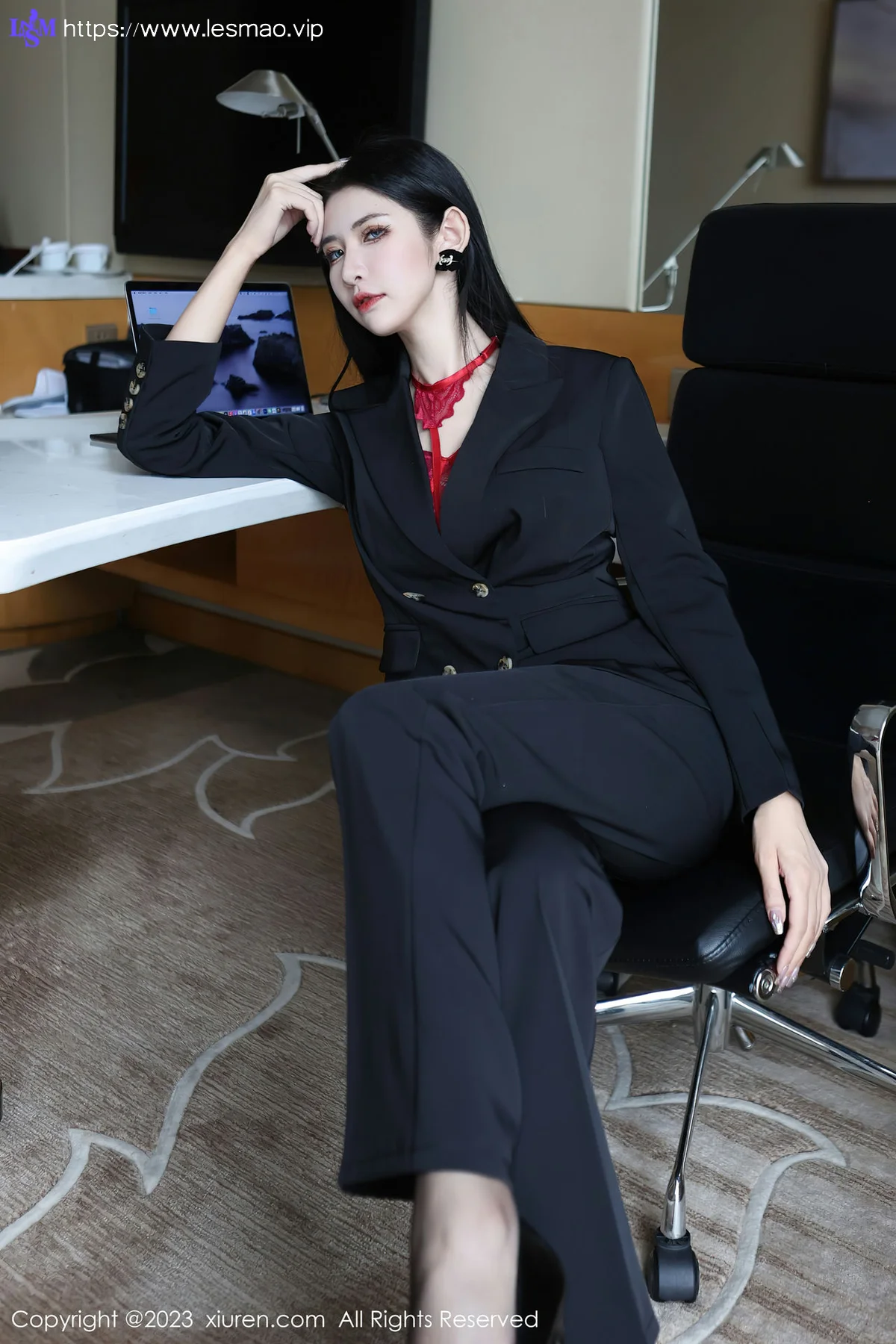 XiuRen 秀人 No.6402 依娜Yina 首套写真红色蕾丝内衣22 - 4