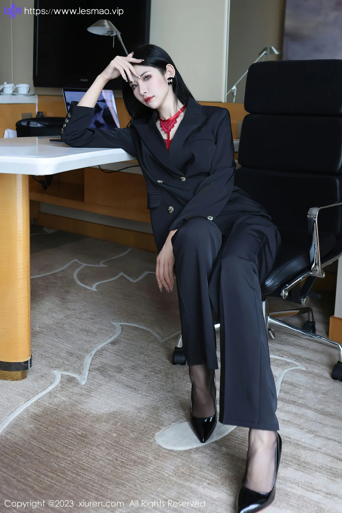 XiuRen 秀人 No.6402 依娜Yina 首套写真红色蕾丝内衣22 - 5
