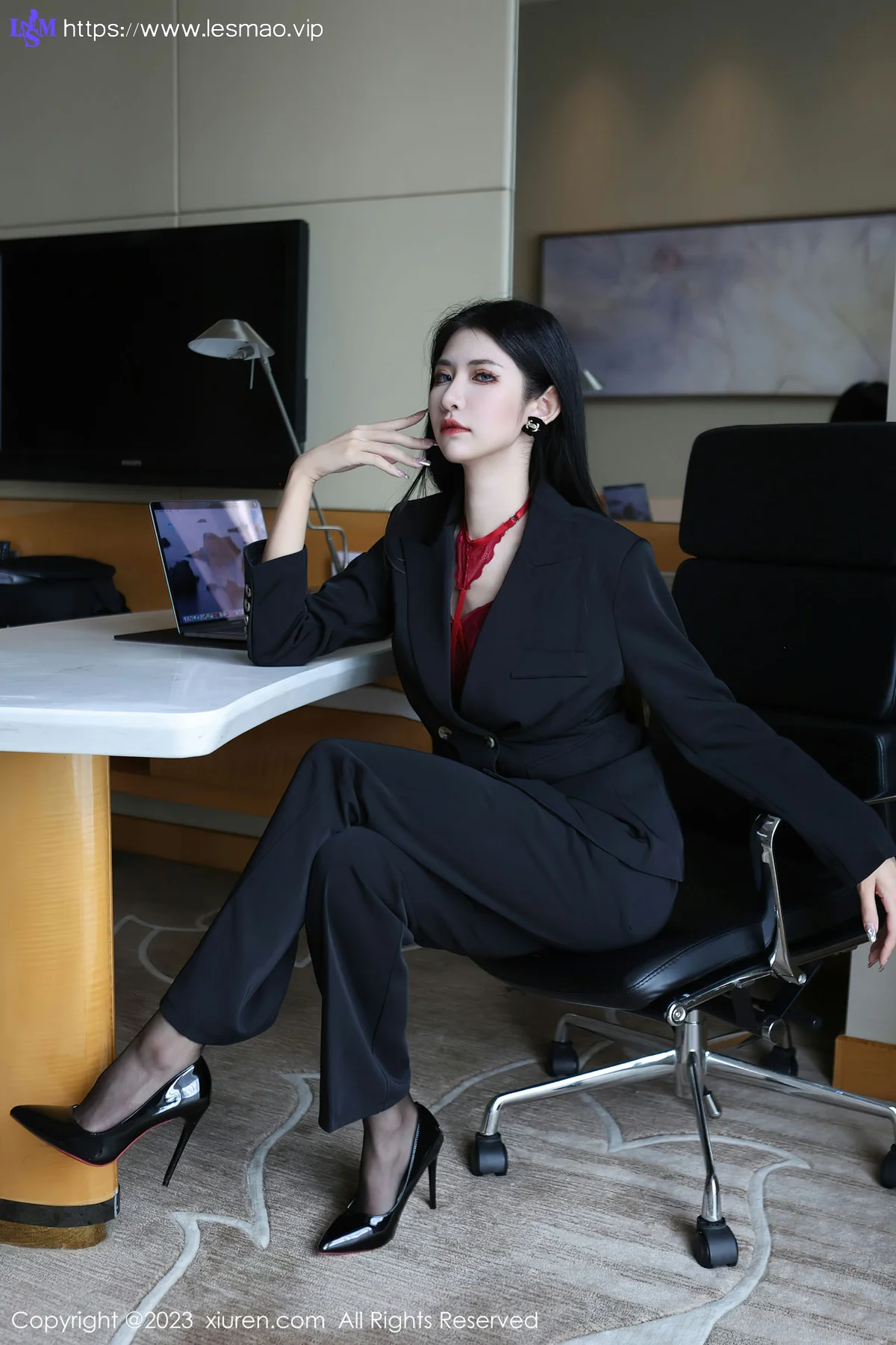 XiuRen 秀人 No.6402 依娜Yina 首套写真红色蕾丝内衣22 - 6
