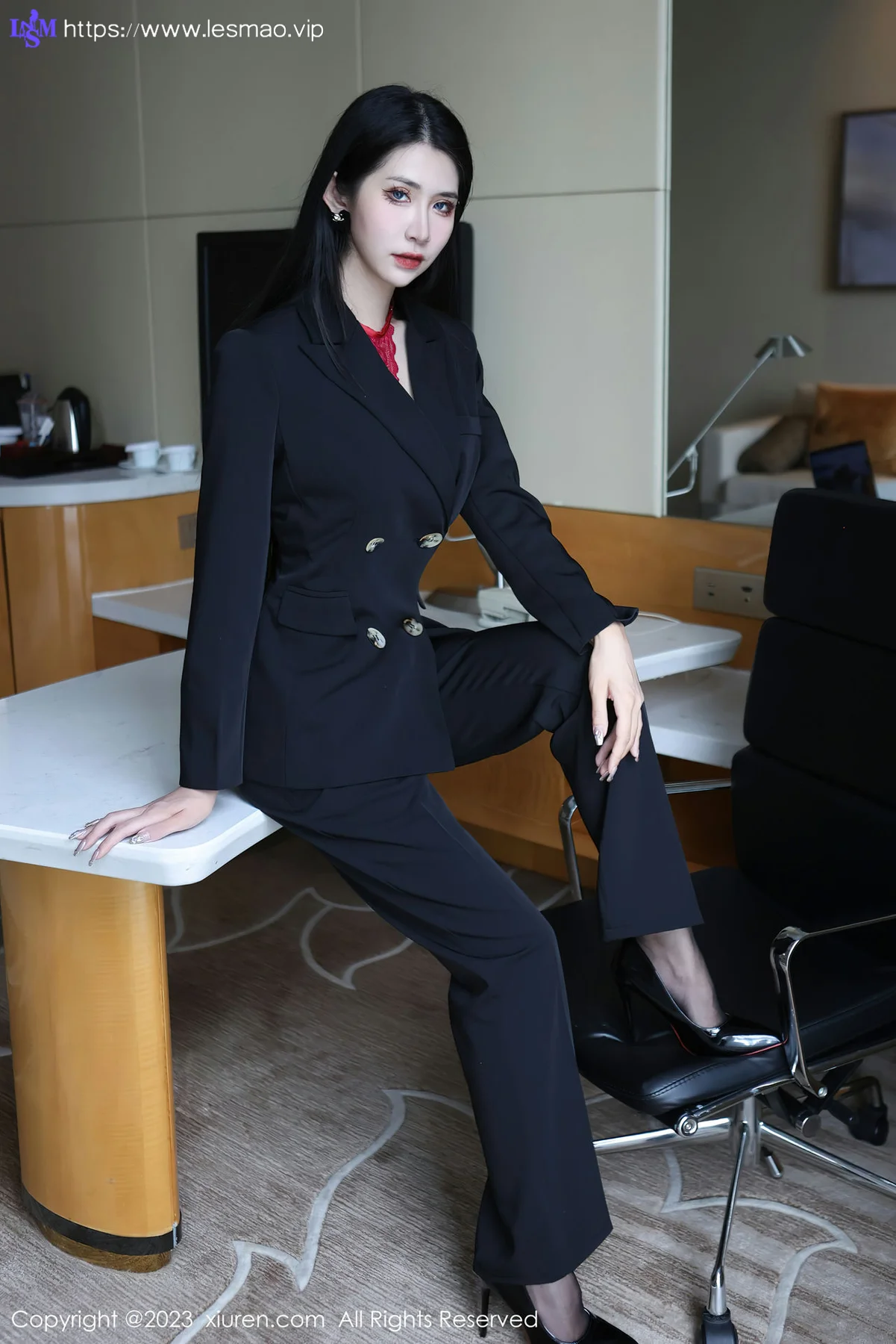 XiuRen 秀人 No.6402 依娜Yina 首套写真红色蕾丝内衣22 - 8