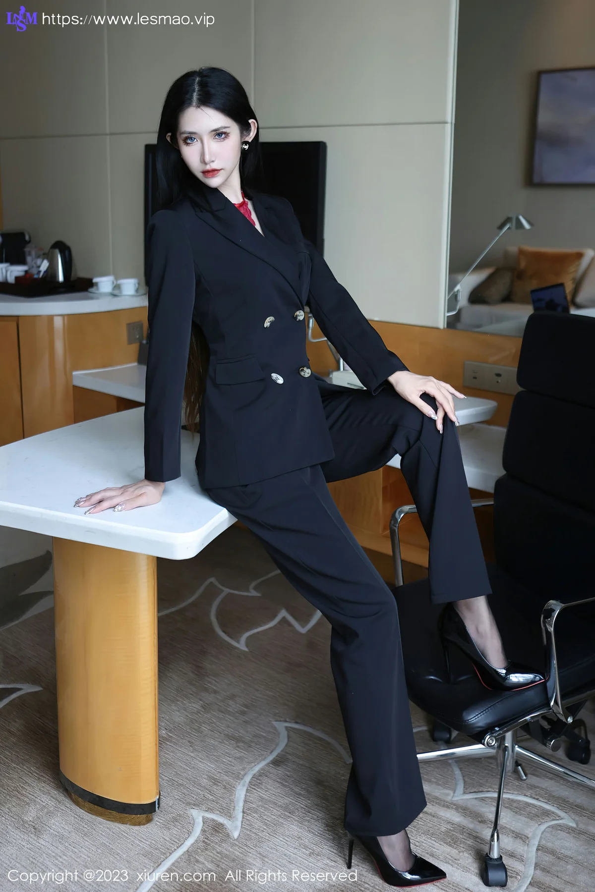 XiuRen 秀人 No.6402 依娜Yina 首套写真红色蕾丝内衣22 - 9