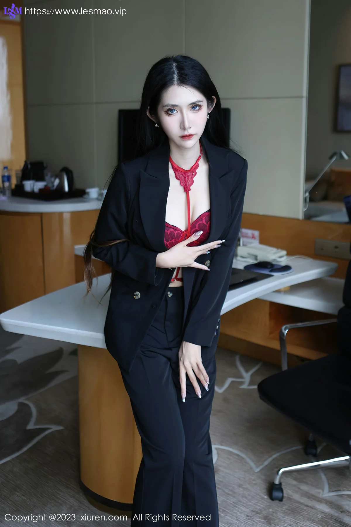 XiuRen 秀人 No.6402 依娜Yina 首套写真红色蕾丝内衣22 - 10