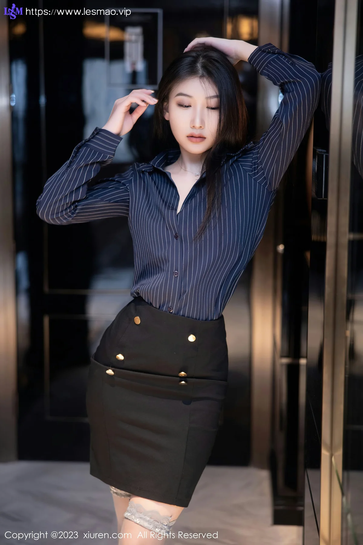 XiuRen 秀人 No.6418 李佳芮cherie 黑色短裙第二套写真33 - 3