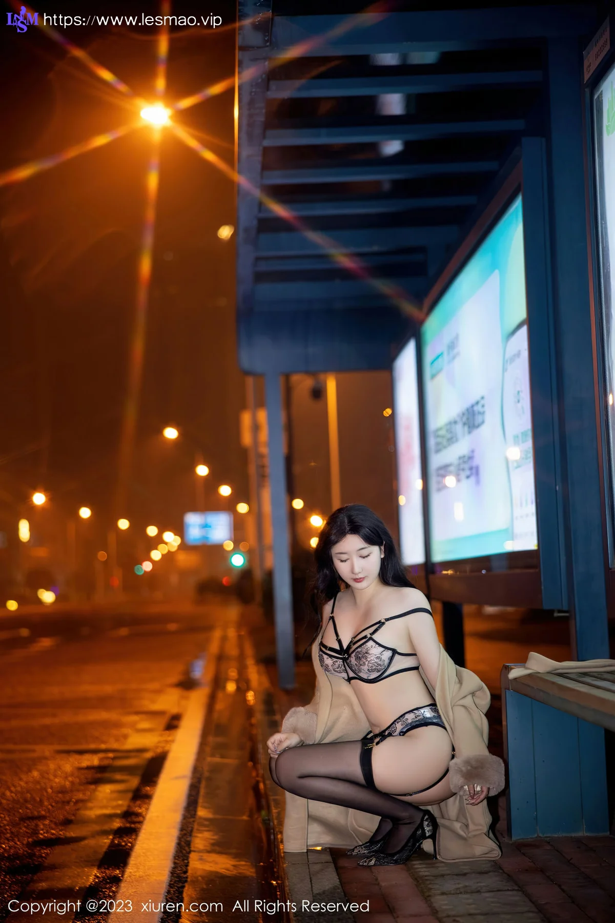 XiuRen 秀人 No.6424 江真真 街拍魅惑黑丝性感写真1 - 10
