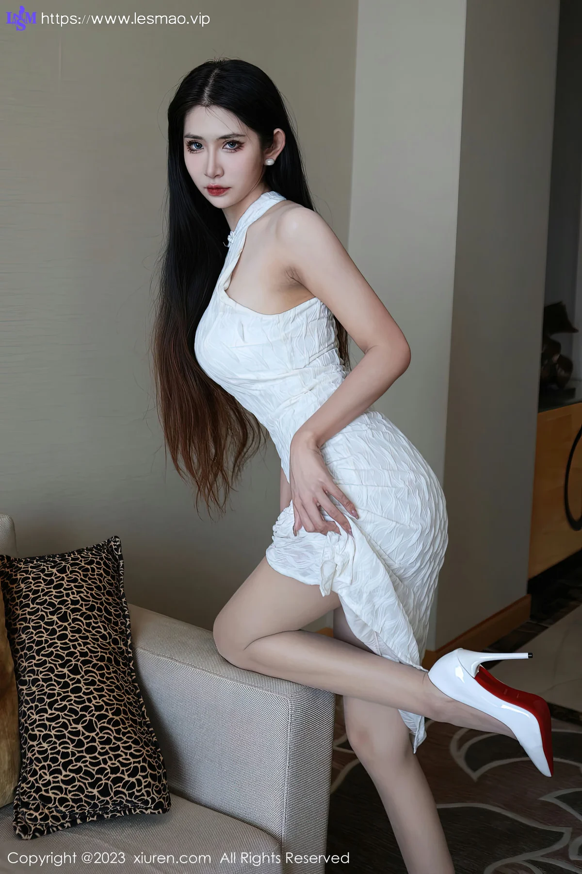 XiuRen 秀人 No.6438 依娜Yina 连衣长裙裤第二套写真3 - 4