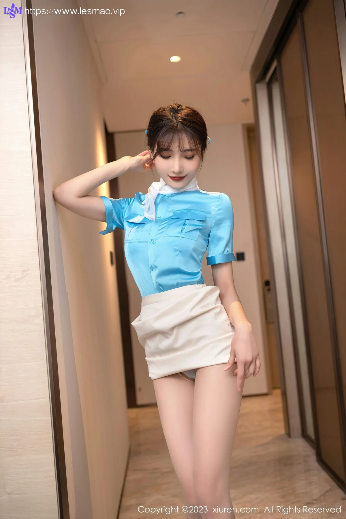 XiuRen 秀人 No.6463 陆萱萱 大韩空姐制服性感写真111 - 4