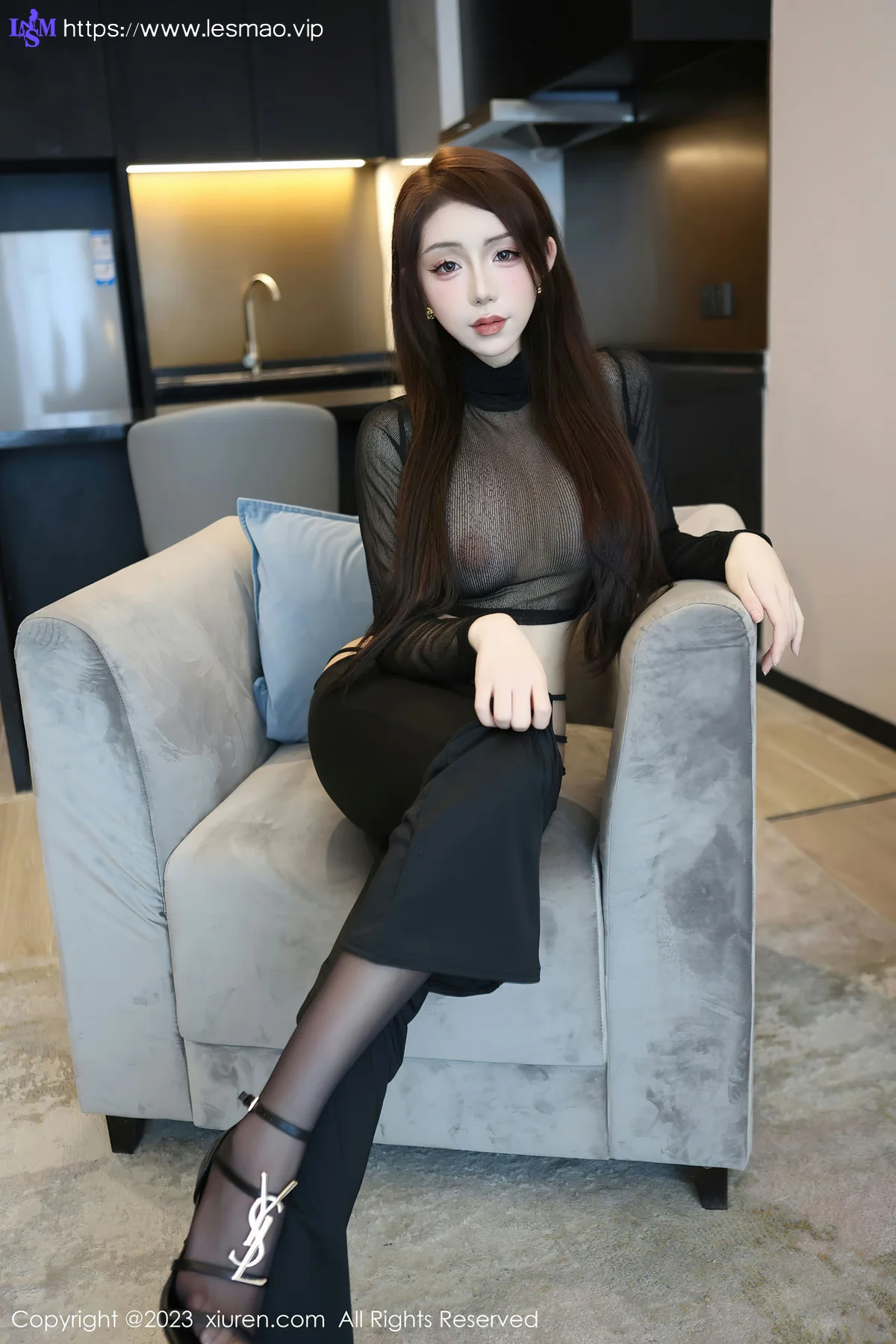 XiuRen 秀人 No.6496 金幼汐Vivian 黑色薄纱首套写真222 - 9