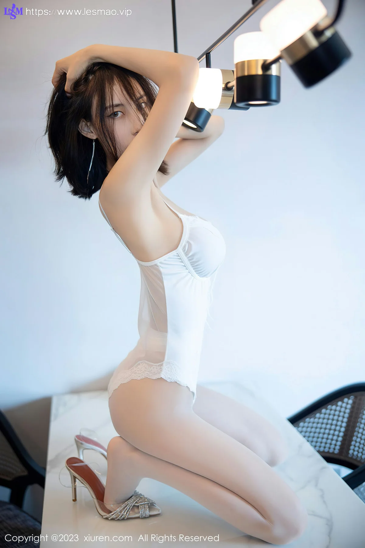 XiuRen 秀人 No.6522 lingyu69 白色网纱情趣写真1 - 10