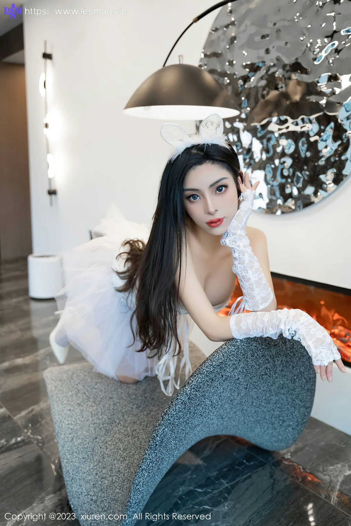 XiuRen 秀人 No.6543 王薇薇 白色网纱裙性感写真 - 3