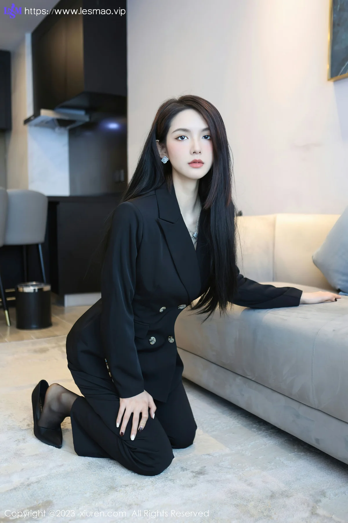 XiuRen 秀人 No.6576 乔一一 紫灰色蕾丝写真 - 7
