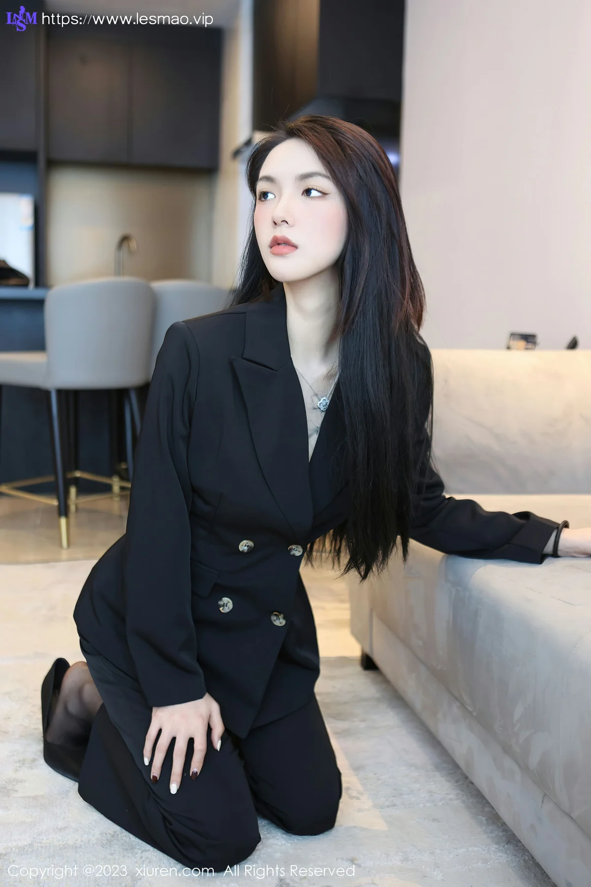 XiuRen 秀人 No.6576 乔一一 紫灰色蕾丝写真 - 9