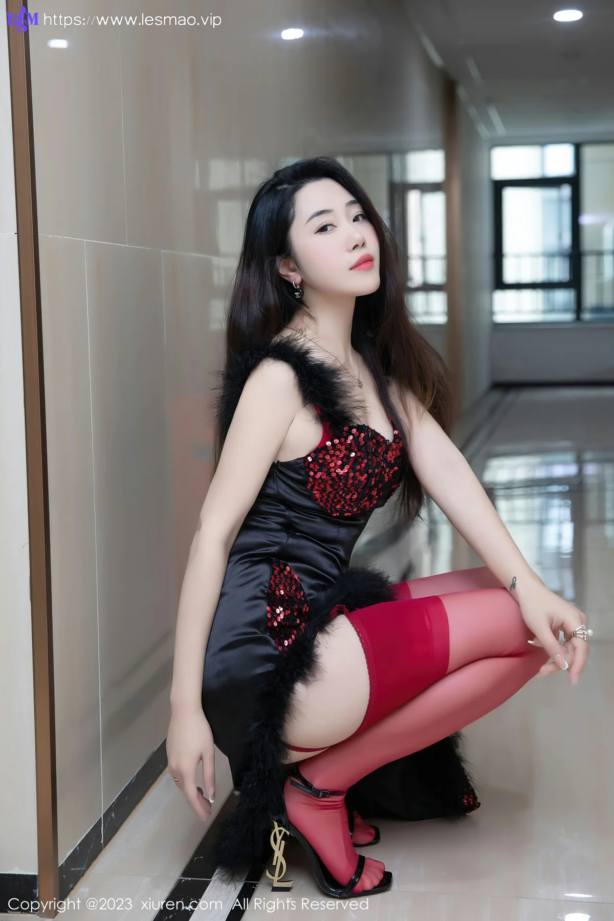XiuRen 秀人 No.6587 严利娅Yuliya 红色蕾丝情趣内衣性感写真33 - 7