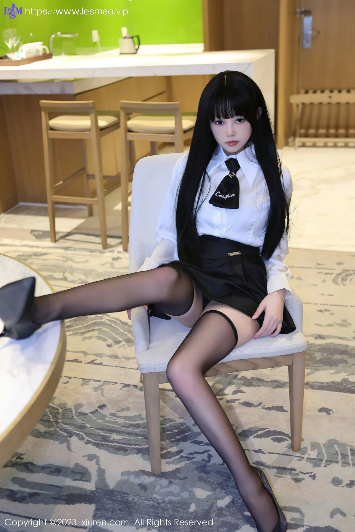 XiuRen 秀人 No.6685 早川京子 黑色情趣内衣性感写真 - 5