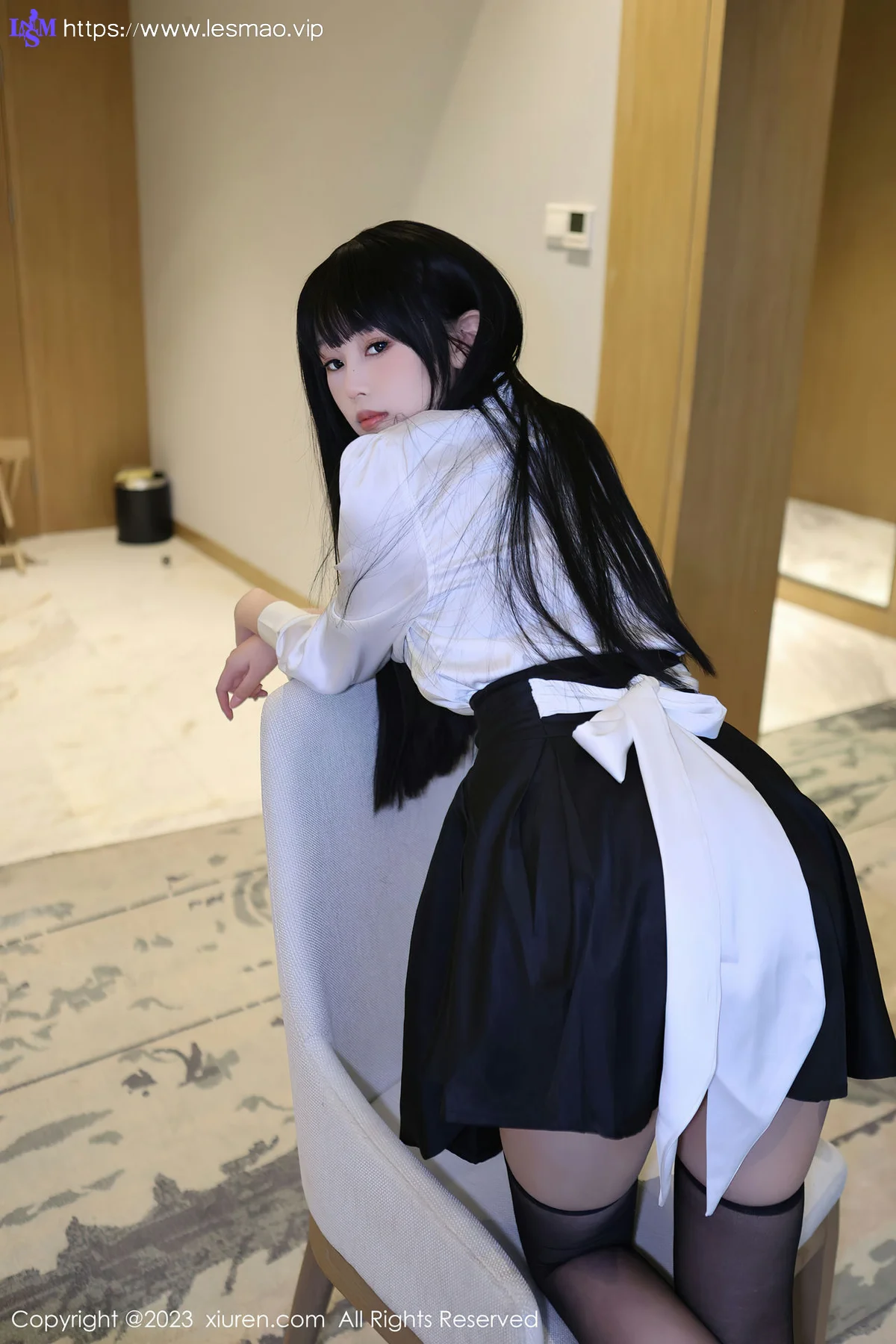 XiuRen 秀人 No.6685 早川京子 黑色情趣内衣性感写真 - 10