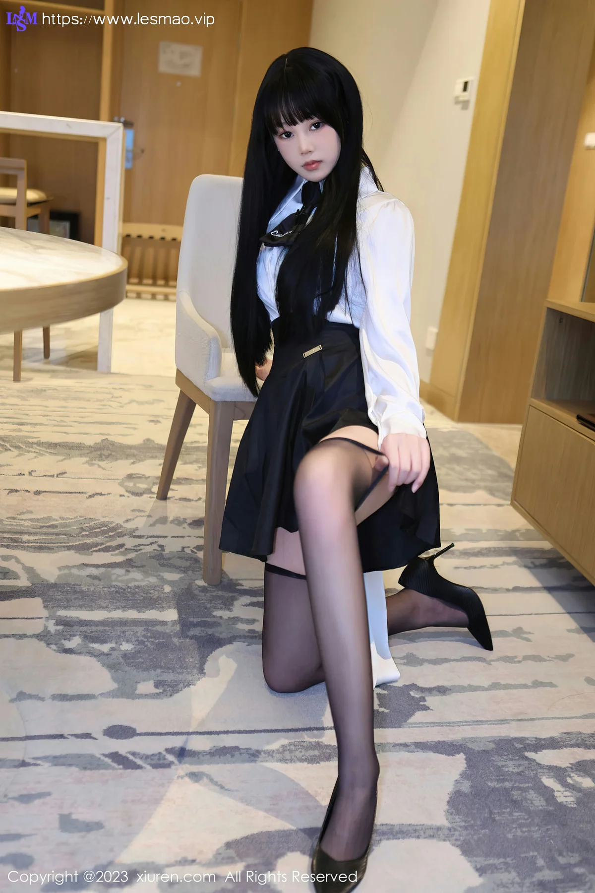 XiuRen 秀人 No.6685 早川京子 黑色情趣内衣性感写真 - 4