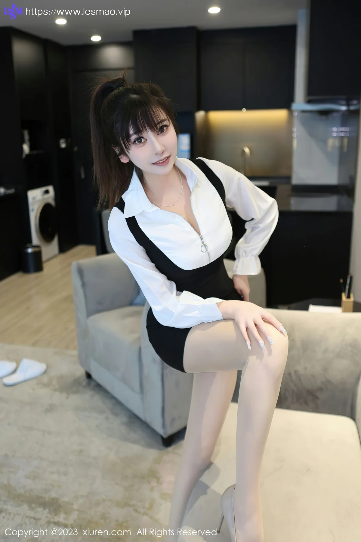 XiuRen 秀人 No.6700 夏希 首套写真 蓝灰色蕾丝内衣2 - 7