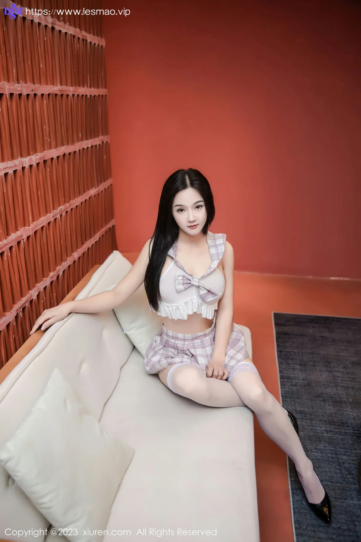XiuRen 秀人 No.6733 慕嫣然Lancy 性感格子裙首套写真 - 5