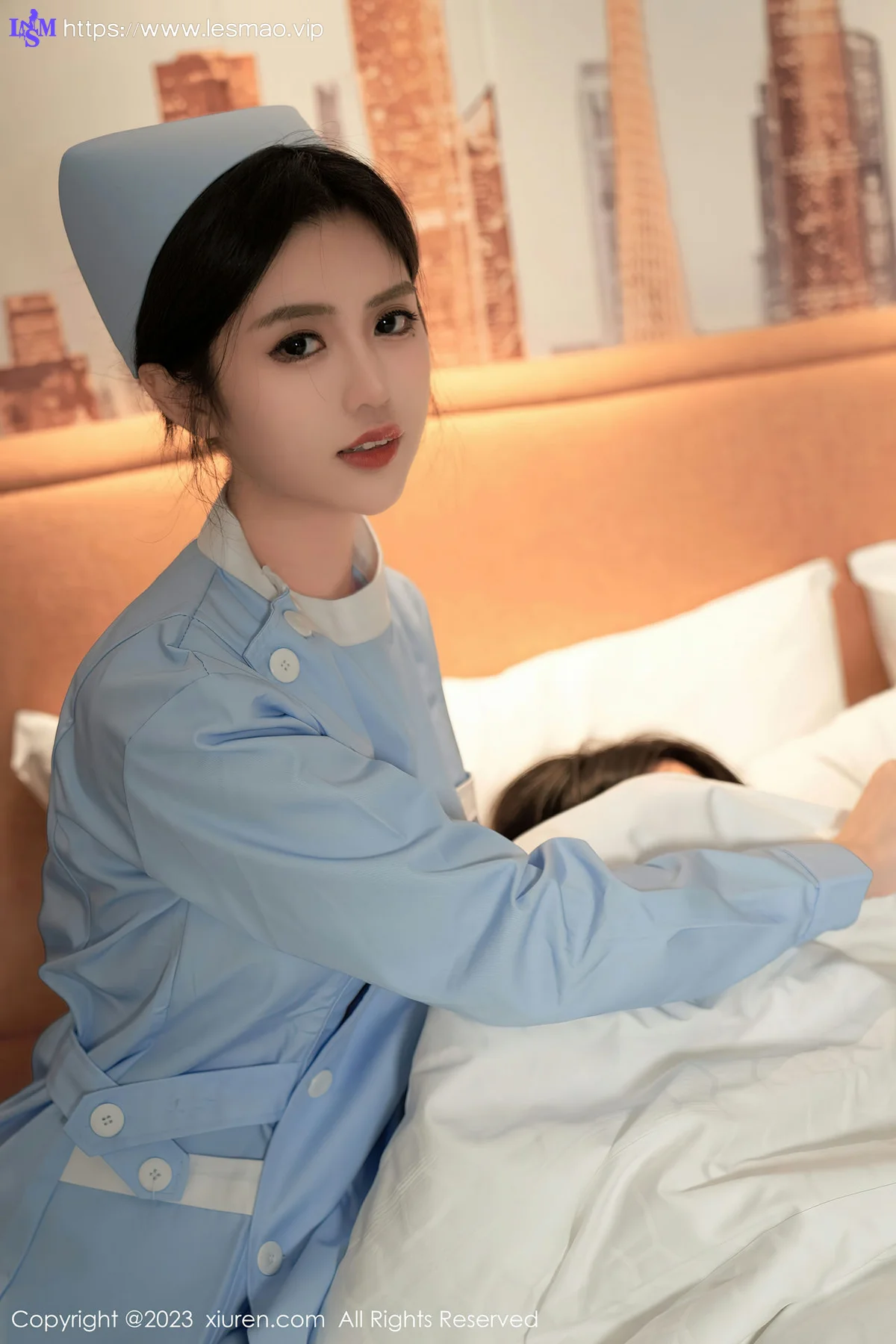 XiuRen 秀人 No.6745 浅浅Danny 蓝色护士服性感写真11 - 5