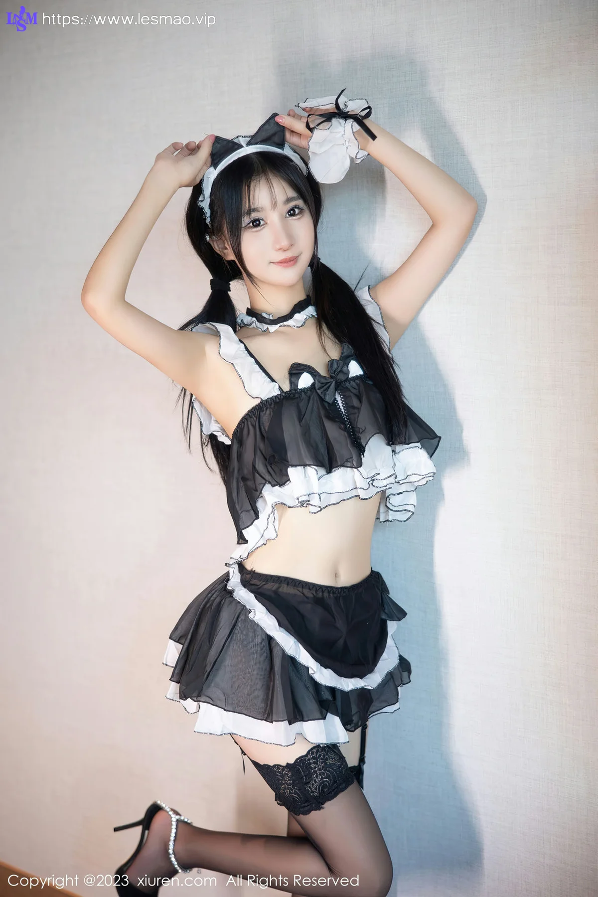 XiuRen 秀人 No.6795 小果冻儿 黑色女仆服饰性感写真 - 8