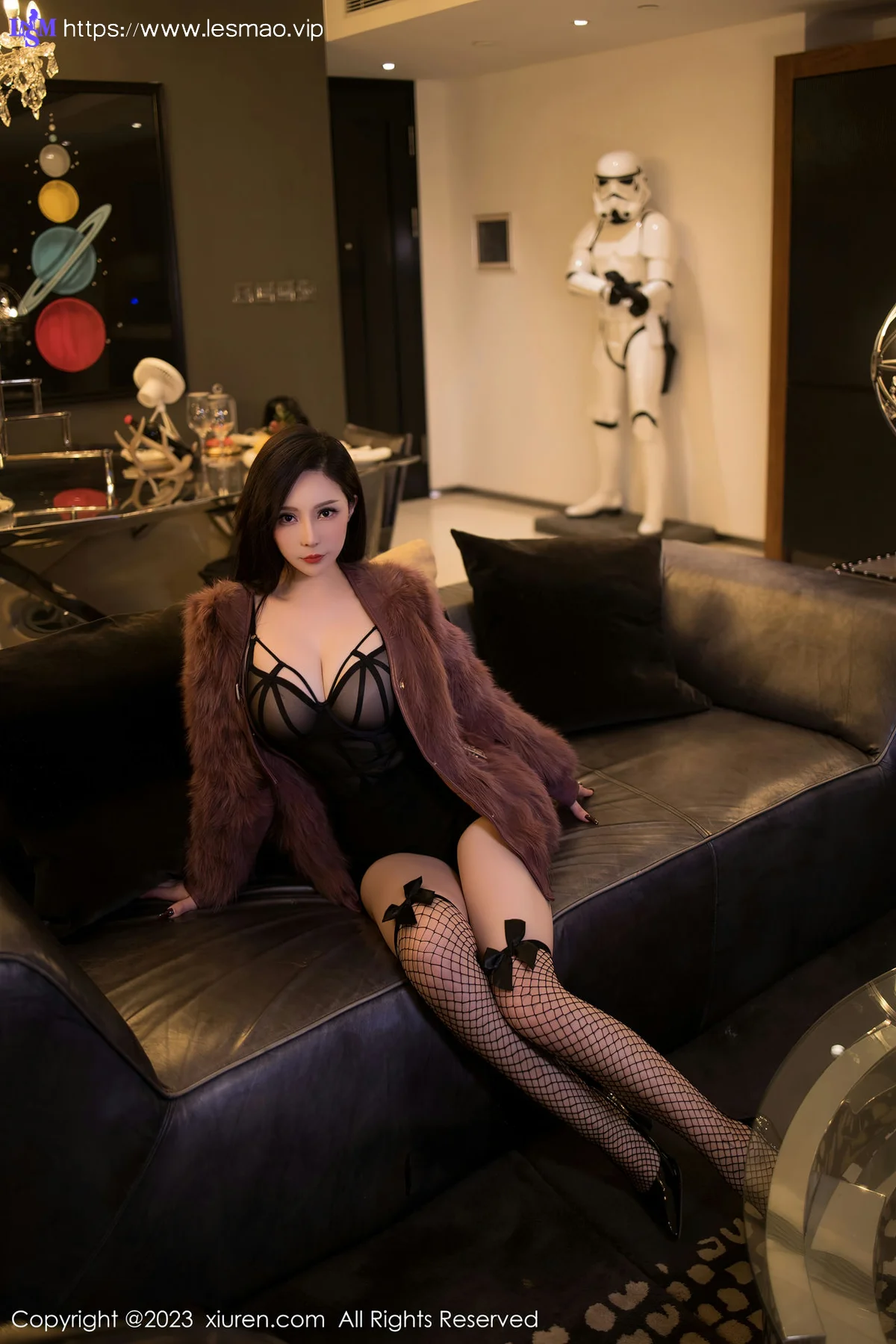 XiuRen 秀人 No.6908 大琪琪Emily 黑色情趣内衣 - 1