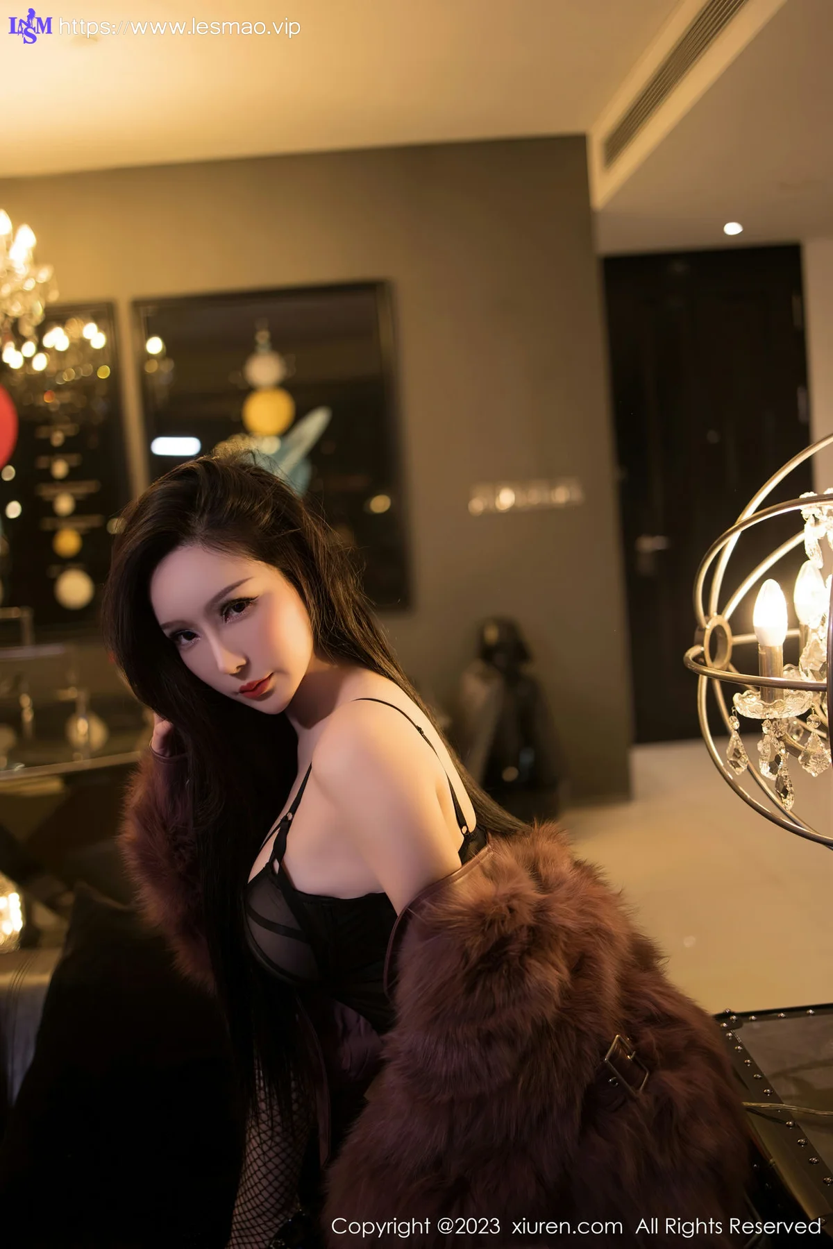 XiuRen 秀人 No.6908 大琪琪Emily 黑色情趣内衣 - 9