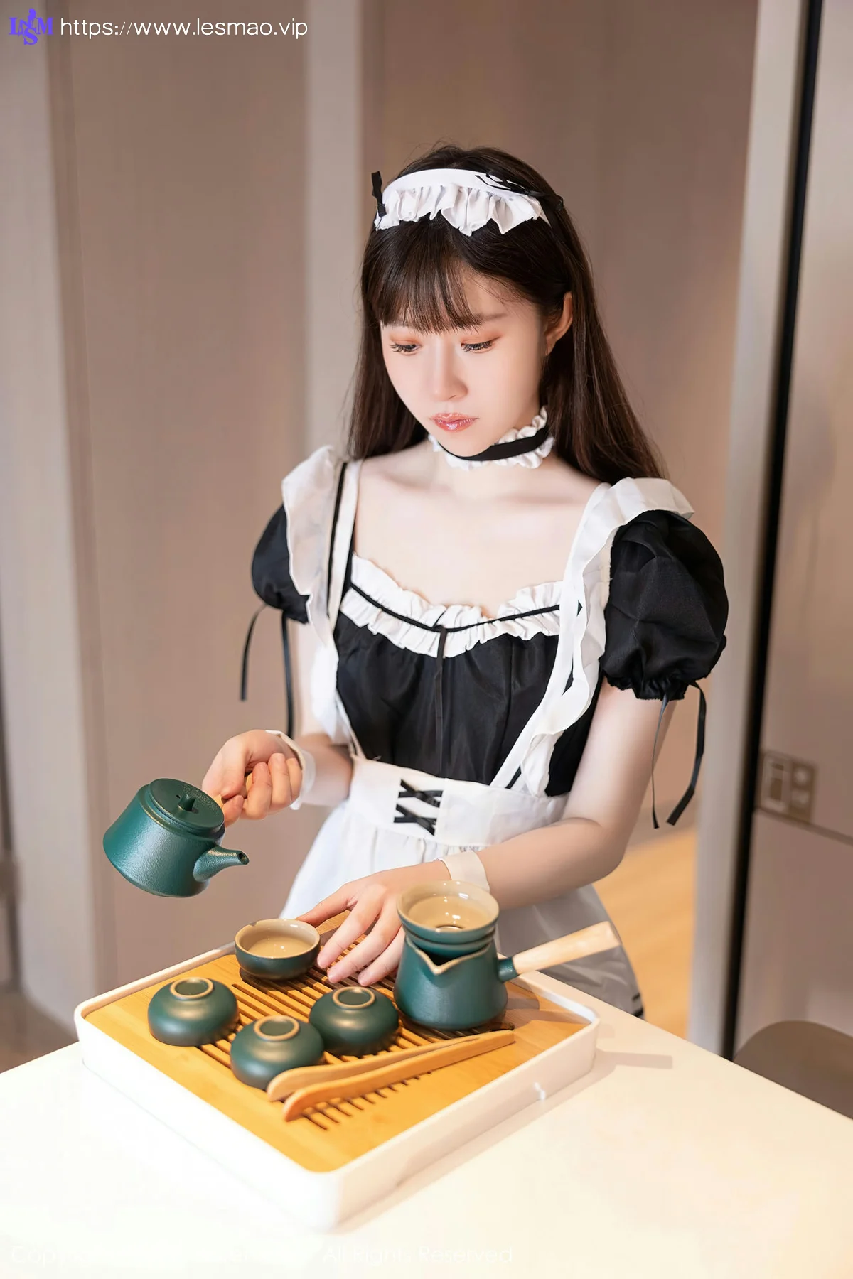 XiuRen 秀人 No.7034 林悠悠 黑色女仆性感写真 - 7
