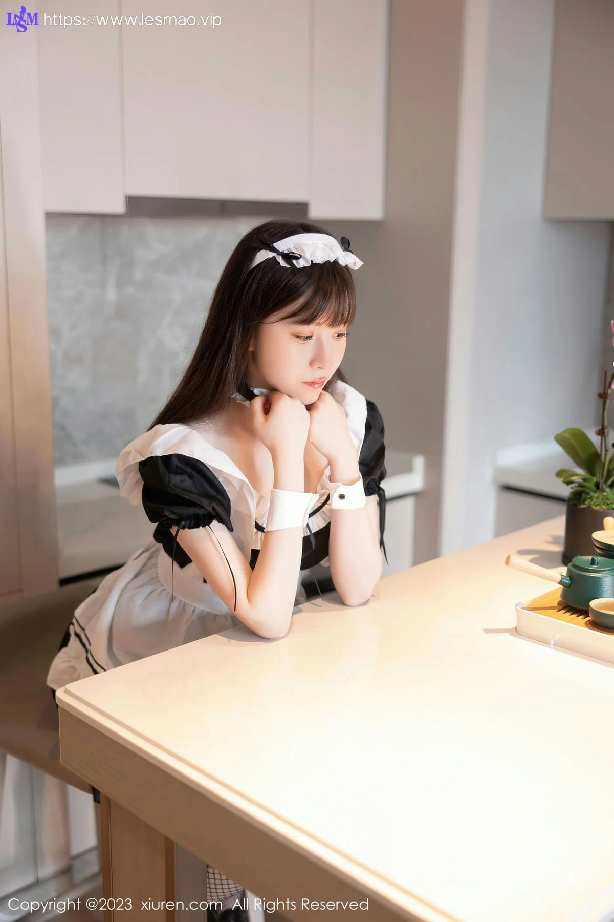 XiuRen 秀人 No.7034 林悠悠 黑色女仆性感写真 - 9