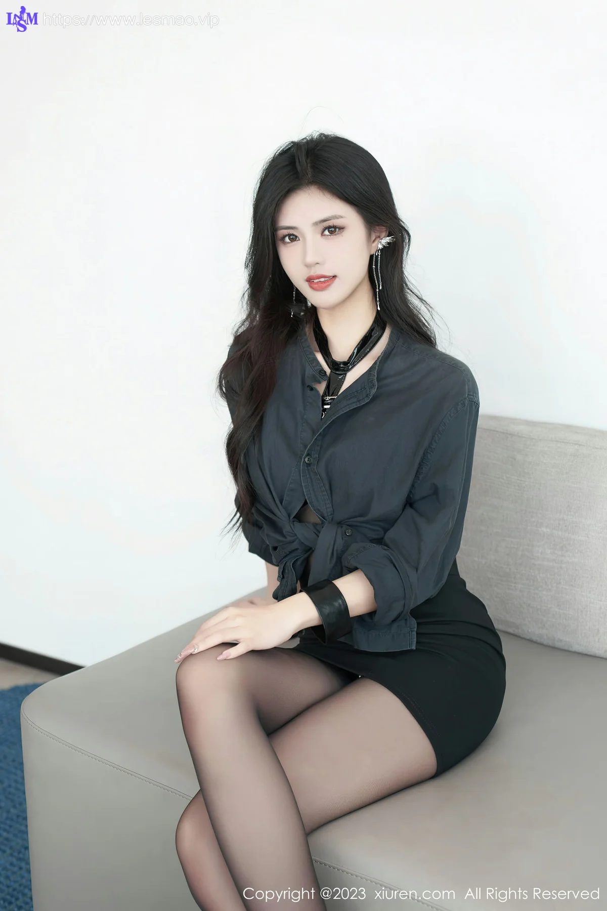 XiuRen 秀人 No.7100 浅浅Danny 黑色情趣性感写真 - 1